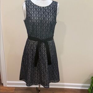 Brooks Brothers Navy and White Lace Midi Dress (sz 10)